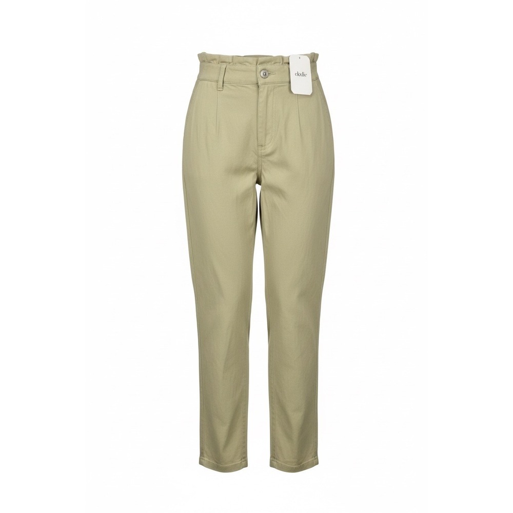 Elodie Womens Khaki Tan Paperbag High Waist Tapered Leg Pants, Size XS, NWT